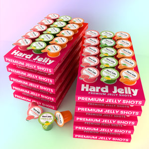 Watermelon, Lemon & Lime and Orange Pop flavour jelly shots (13.5% ABV)