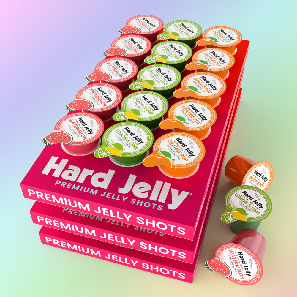 Watermelon, Lemon & Lime and Orange Pop 13.5% ABV jelly shots