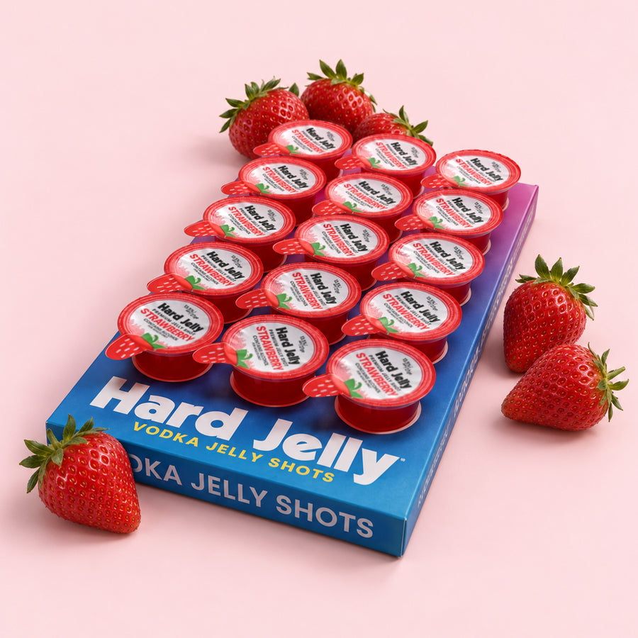 Strawberry vodka jelly shots