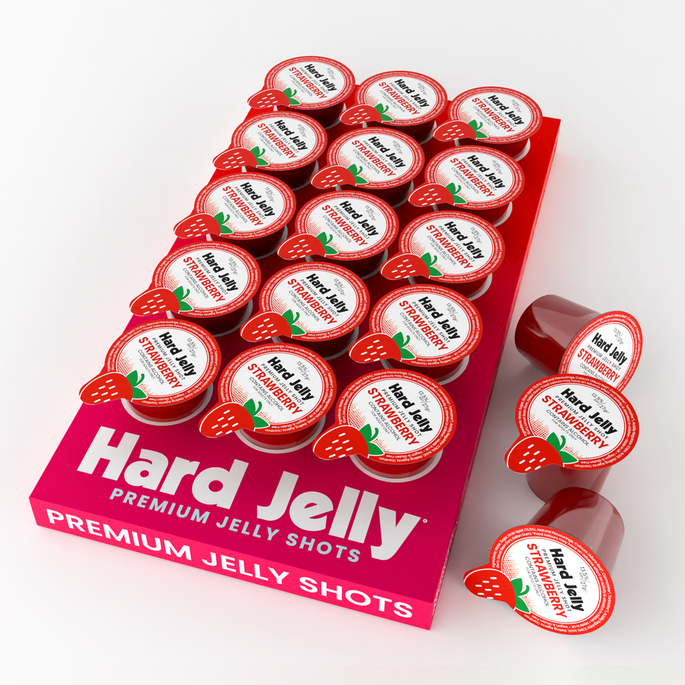 Strawberry 13.5% ABV Jelly Shots (15 pots)