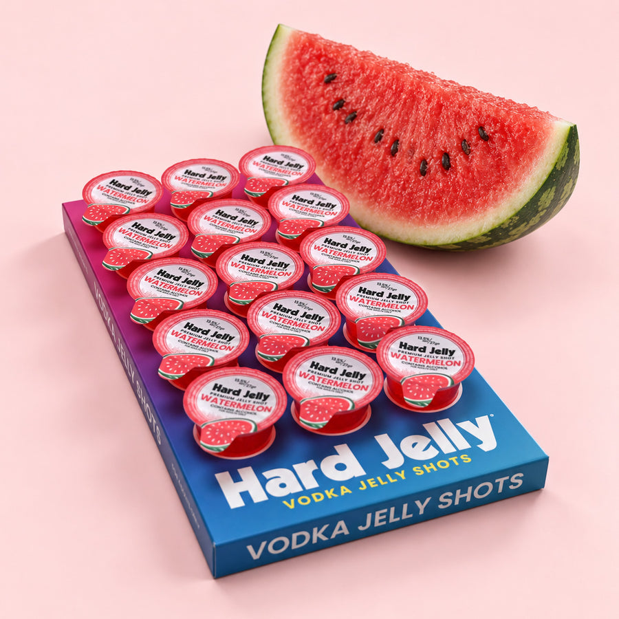 Watermelon vodka jelly shots