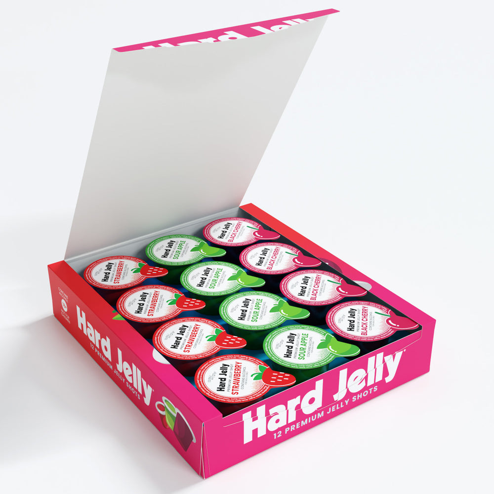 Strawberry, Sour Apple & Black Cherry 13.5% ABV jelly shots