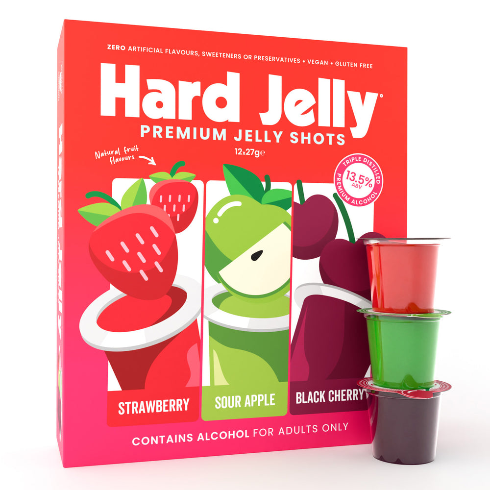 Strawberry, Sour Apple & Black Cherry 13.5% ABV jelly shots
