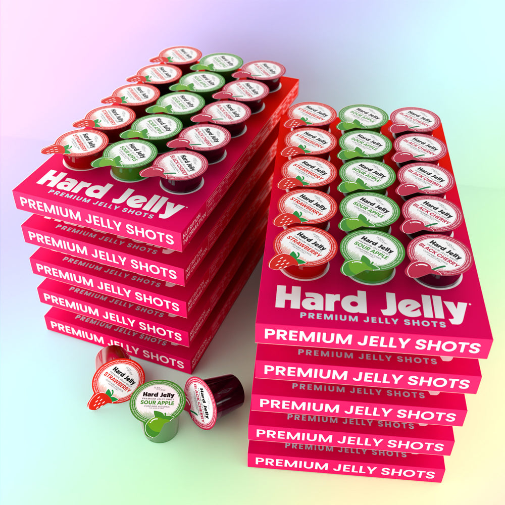 Strawberry, Sour Apple & Black Cherry 13.5% ABV jelly shots