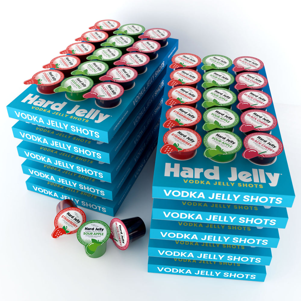 Strawberry, Sour Apple & Black Cherry 13.5% ABV vodka jelly shots